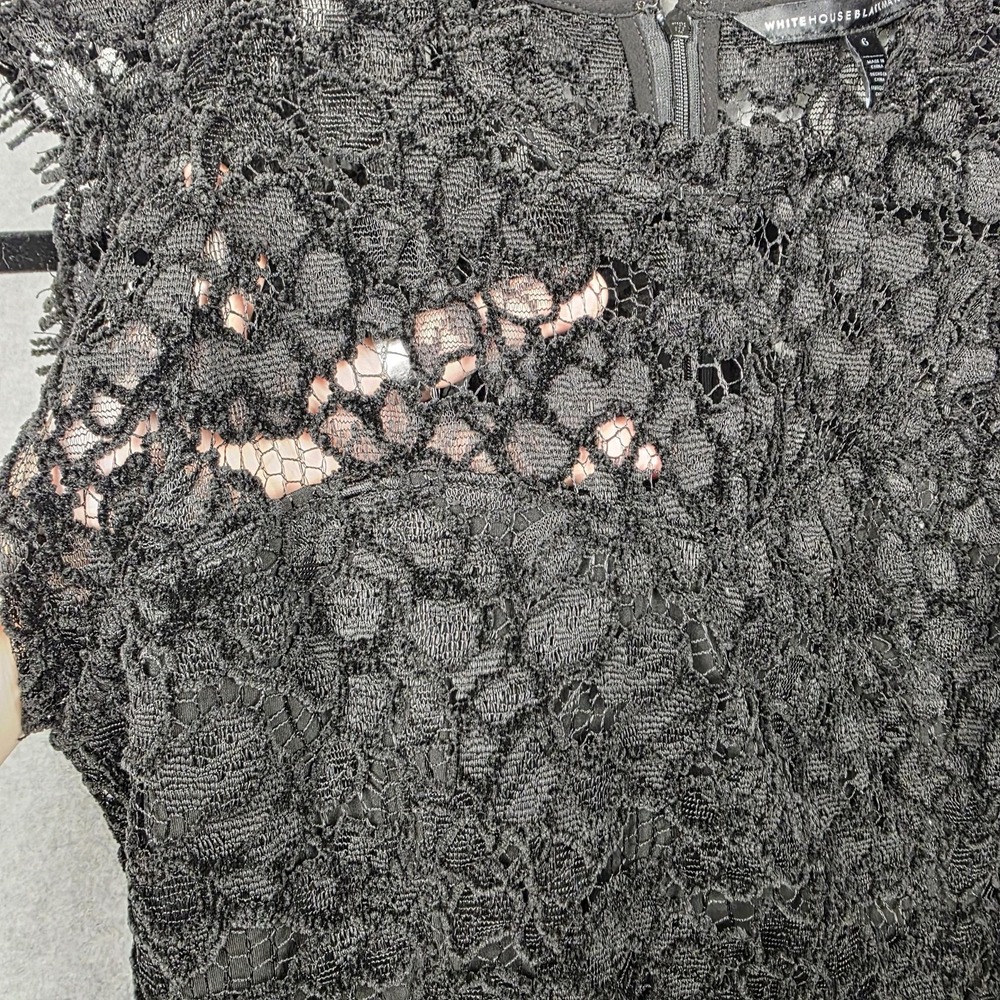 White‎ House Black Market Shirt Womens 6 Black Lace Sleeveless Fairy Grunge - Picture 4 of 13